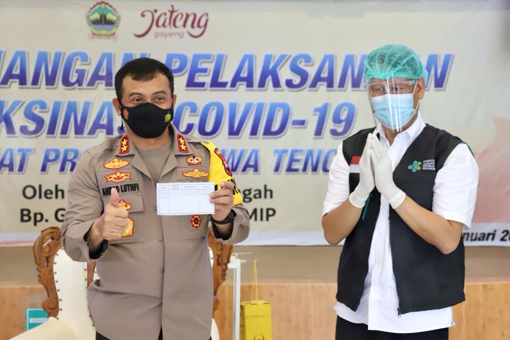 Kapolda Jateng dan Forkopimda Jateng Terima Vaksinasi Corona di RSUD Tugurejo Semarang