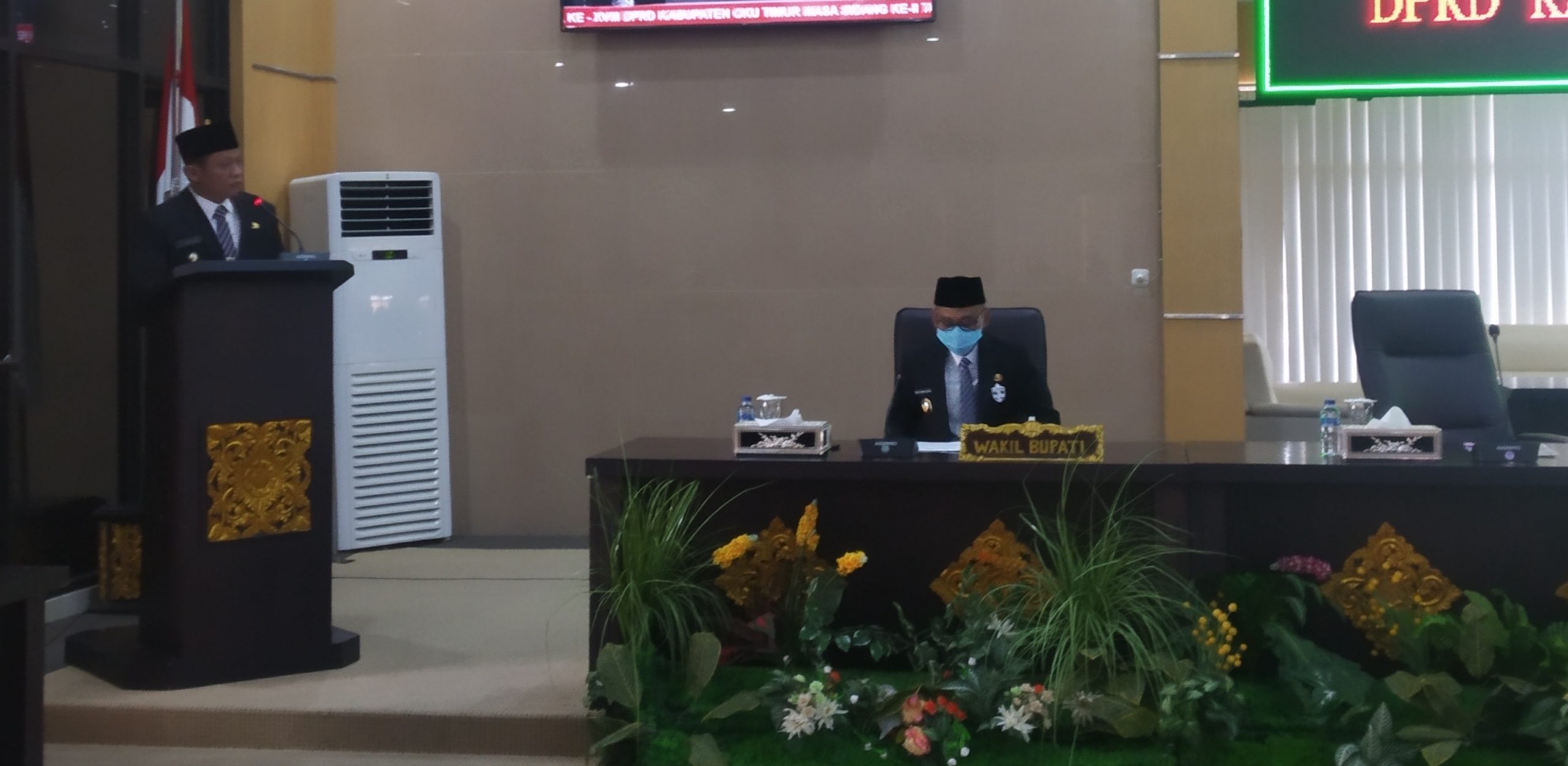 H Lanosin ST Sampaikan Pidato Perdana Pada Paripurna Sertijab Bupati dan Wakil Bupati OKU Timur periode 2021-2024