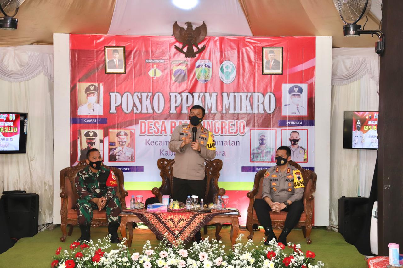 Kapolda Jateng Cek Kampung Siaga Candi dan Posko PPKM MICRO Di Polres Demak dan Jepara