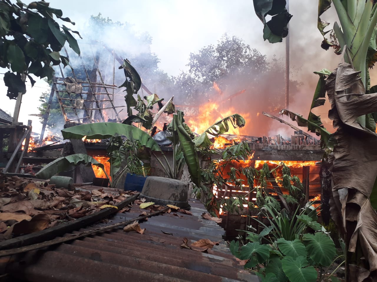 Kebakaran di Gunung Megang, Dua Rumah Hangus