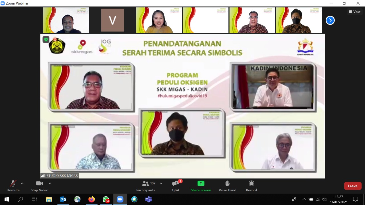 Hulu Migas- Kadin Indonesia Bersinergi , Siapkan Oksigen Untuk Penanggulangan Covid-19