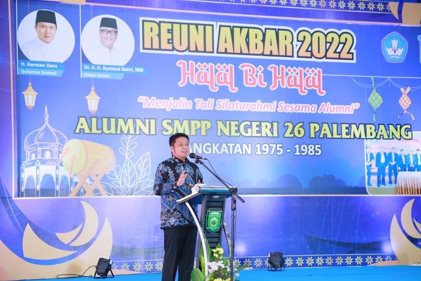Herman Deru Inginkan Para  Alumni SMPP 26 Palembang Jadi Contoh Para  Generasi Muda 