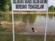 Sat Pol PP OKI Berikan Himbauan Untuk Tidak Mandi di Kolam Dalam Area Pemda