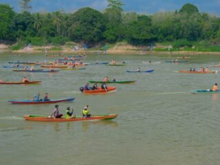 Lomba Balap Perahu Ketek Nelayan di Muba Berlangsung Semarak dan Meriah